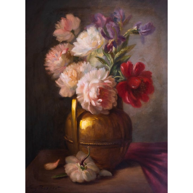 Raymond Besse, Floral Still Life, 20th Century, Oil on Canvas For Sale - Image 7 of 8