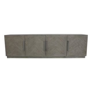 Restoration Hardware Herringbone 4-Door Media Console For Sale