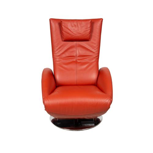 Mate Lounge Chair in Orange Leather from FSM For Sale - Image 14 of 15