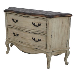 Distressed Finish 2 Drawer Commode Chest For Sale