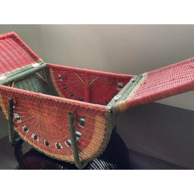 Boho Chic Vintage Watermelon Picnic Basket For Sale - Image 3 of 12