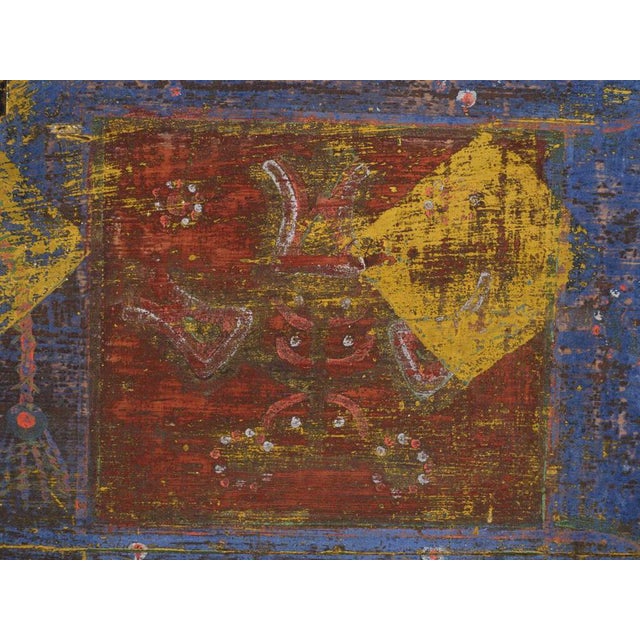 Antique Red Colored Trunk in Wood For Sale - Image 9 of 13