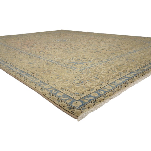 76436 Vintage Persian Kashan Rug, 09’08 x 12’10. The Timeless Garden: A Vintage Persian Kashan Masterpiece of Refined...