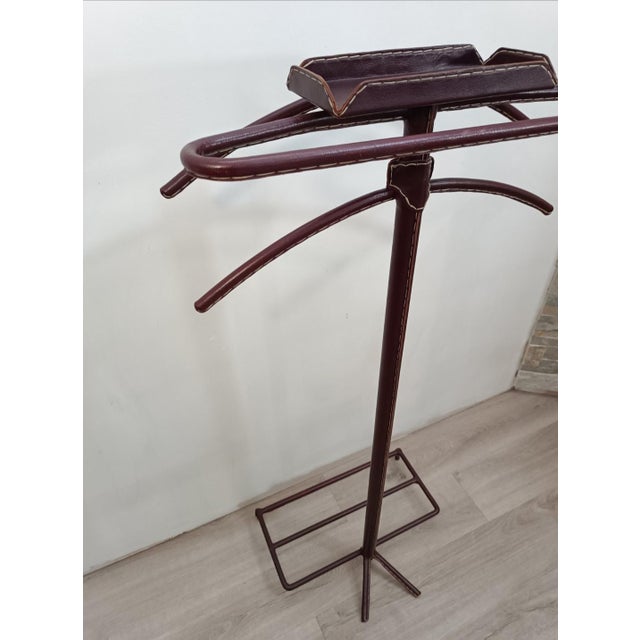 Leather Sheathed Bedroom Valet by Jacques Adnet, 1950s For Sale - Image 6 of 14