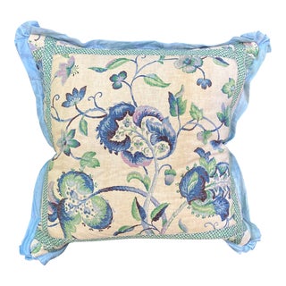 Antique Printed Linen Pillow For Sale