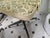 Five original Brody swivel kitchen chairs, still wearing their rare original textured floral vinyl — this is the real...
