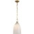 Chapman & Myers for Visual Comfort Signature Andros Medium Pendant in Antique-Burnished Brass with White Glass For Sale