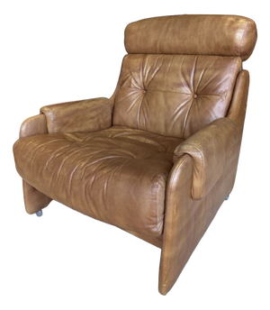 Mid-Century Modern Tan Leather Chair by Wittmann, 1970s
