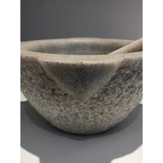 Late 18th Century French Carrara Marble Mortars and Pestles Set of 2