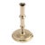 Cast brass cannon barrel candlestick with medial raised ring above a knob over waisted pedestal peened to a circular domed...