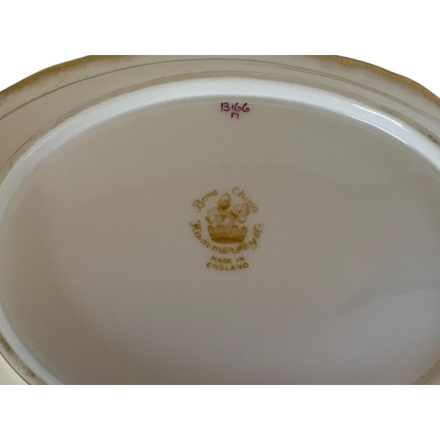 Ceramic Vintage Hammersley "Queen Anne" Bone China Oval Vegetable Serving Bowl England 1940s-1950s For Sale - Image 7 of 7