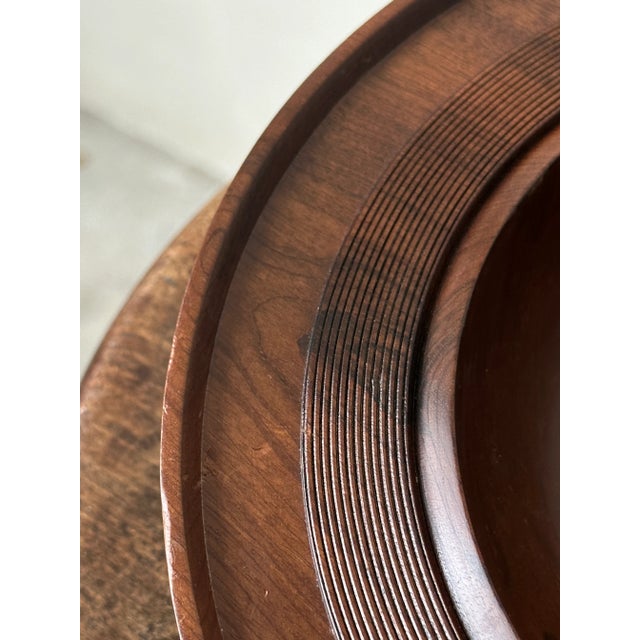Late 20th Century Signed Brazilian Wood Turned Bowl For Sale - Image 6 of 7