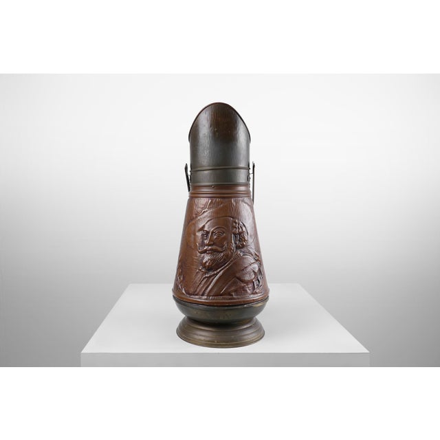 Copper Umbrella Stand with Embossed Image of Rubbens, France, 1900s For Sale - Image 4 of 14