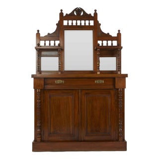Teak Sideboard with Mirror, Early 1900s For Sale