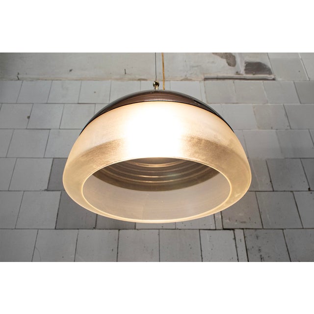 1960s Model 1238 Pendant Lamp in Aluminum and Glass from Stilnovo, Italy, 1960s For Sale - Image 5 of 6