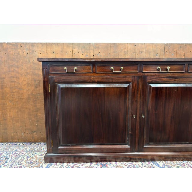 Wood English Office Sideboard in Teak For Sale - Image 7 of 16