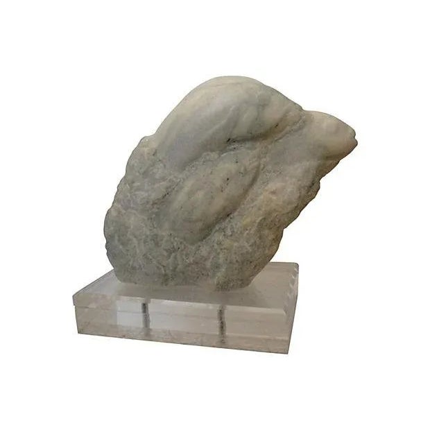 Marble Fish Sculpture by Signed JBA For Sale