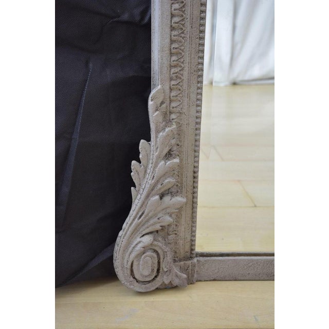 K0373 very attractive turn of the century painted overmantel mirror, having original bevelled edge glass with some...