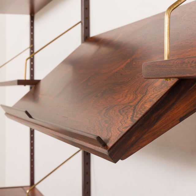 Rosewood Wall Unit with Desk by Hansen and Guldborg, Denmark, 1960s For Sale - Image 17 of 18