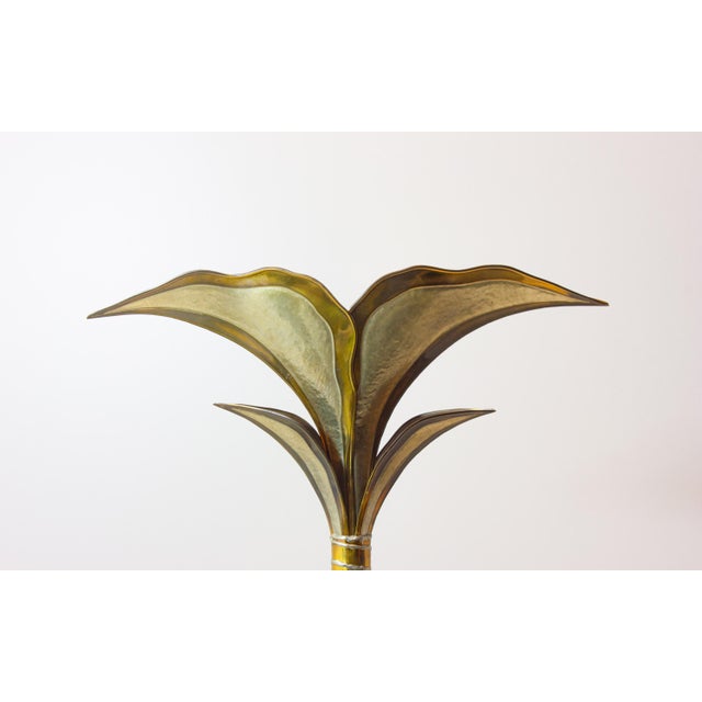 Henri Fernandez Brass Palm Floor Lamp from Henri Fernandez, 1970s For Sale - Image 4 of 10