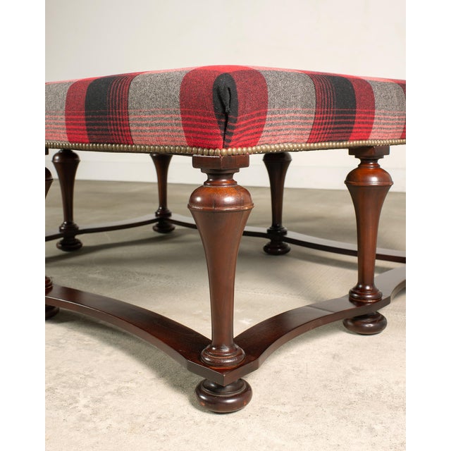 Ralph Lauren Mahogany Plaid Sadler Cocktail Ottoman 4 Ft. For Sale - Image 13 of 18