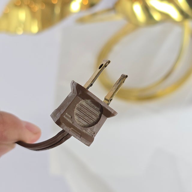 Vintage Tomasso Barbi "Double Leaf" Brass Lamp Designed for Chapman Lamps For Sale - Image 9 of 11