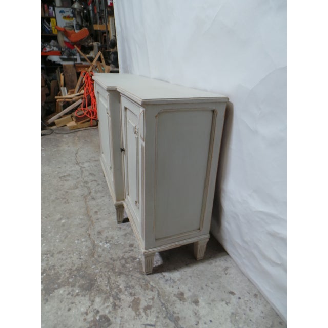 Antique White Gustavi9an Style 3 Door Sideboard For Sale - Image 8 of 13