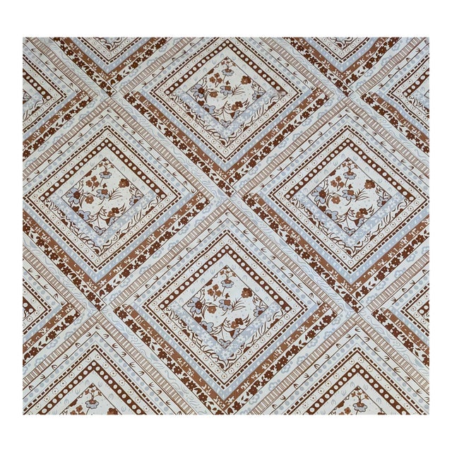 Vintage 1970's Schumacher X Vera Neumann "Bandana" Cotton Fabric- 3.75 Yds For Sale