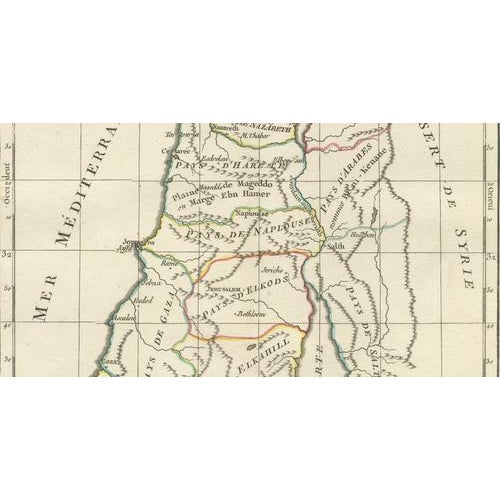 Judee Ou Terre Sainte Map of the Holy Land and Jerusalem, 1806 For Sale - Image 4 of 9