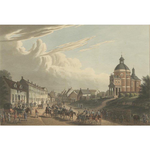 Napoleon's defeat at waterloo: french cannons seized and transported, july 1815 this finely crafted engraving, published...