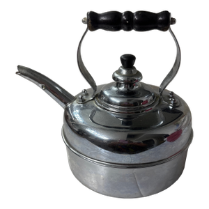 1970s Simplex Solid Copper Chrome Clad Tea Kettle Made in England