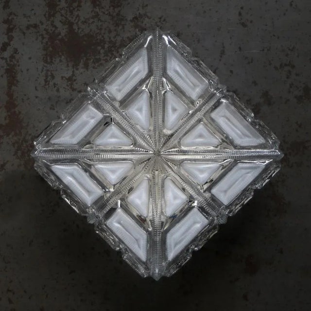 Mid-Century Modern Clear and Mat Glass Sconce For Sale - Image 10 of 12