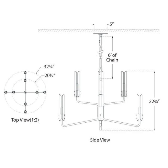 Visual Comfort AERIN for Visual Comfort Signature Casoria Medium Two-Tier Chandelier in Bronze with Clear Glass For Sale - Image 4 of 4