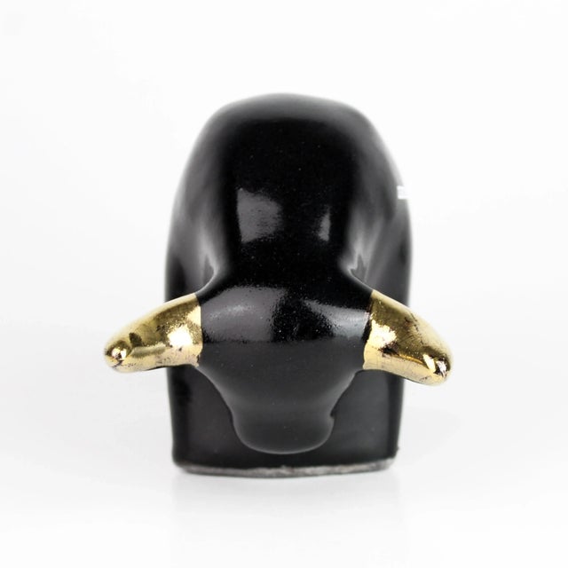 1960s Mid-Century Modern Vintage Otto Keramik Ceramic Bull Buffalo Figurine Germany Black For Sale - Image 5 of 12