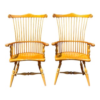 Fredrick Duckloe and Brothers Fan Back Windsor Chairs- a Pair For Sale