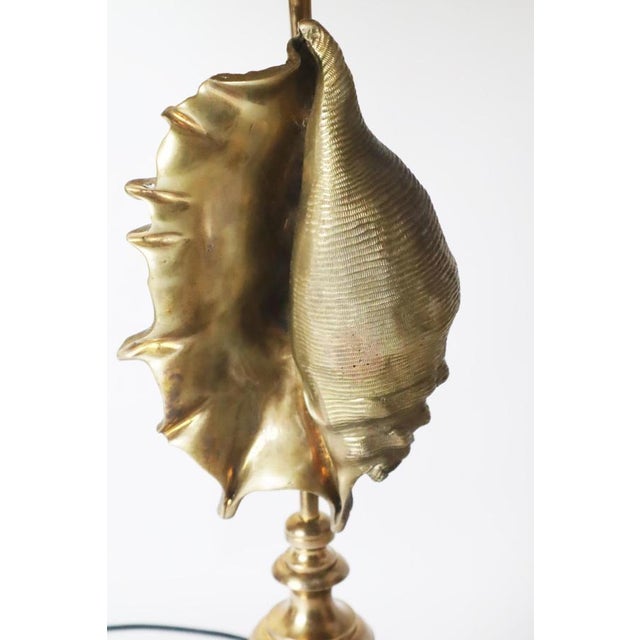 Hollywood Regency Shell-Shaped Table Lamp from Maison Charles, Paris, 1970s For Sale - Image 10 of 16