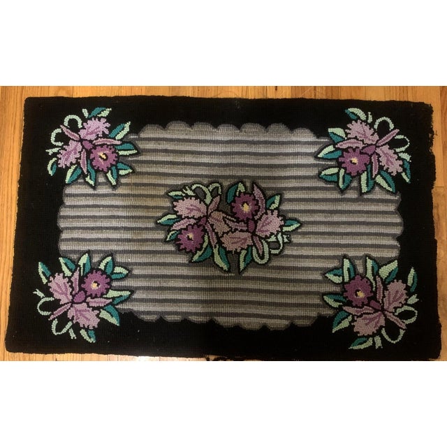 1910s 1910s, Handmade Antique American Hooked Rug 1.11' X 3.1' For Sale - Image 5 of 5