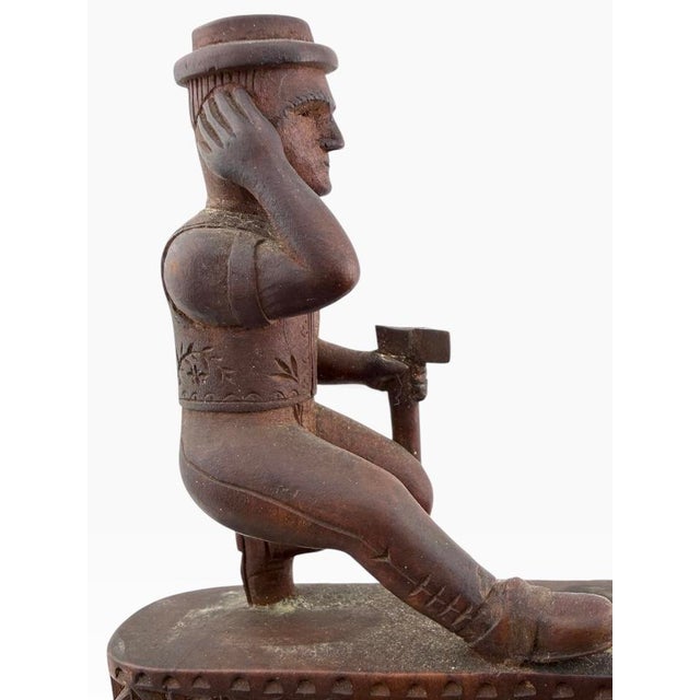 19th Century Slovak Črpák Shepherd’s Whey Cup With Figural Carved Handle For Sale - Image 14 of 17