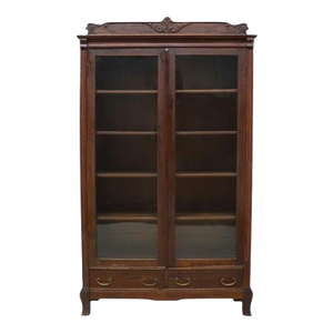 Horner Inspired Arts & Crafts 2-Door 2-Drawer Oak Bookcase C1920