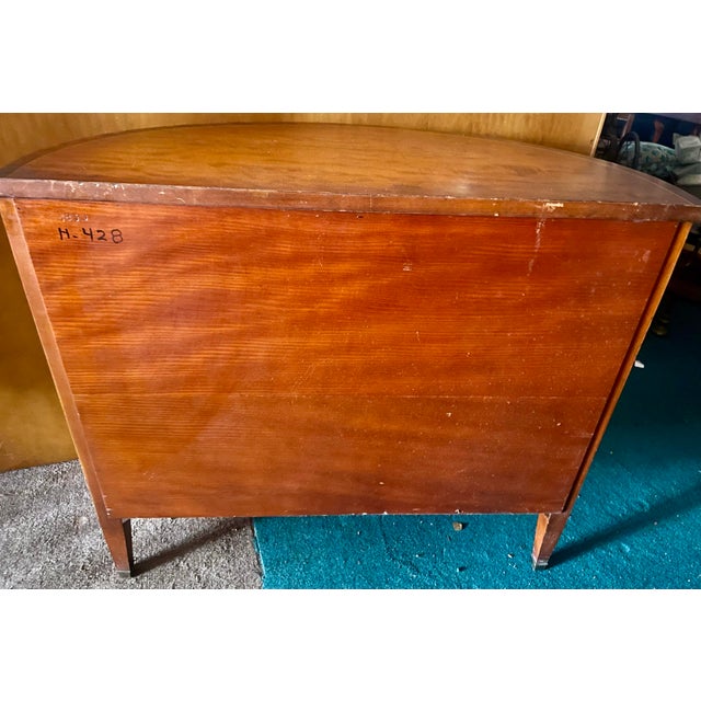 Mid 20th Century Pair of Grand Rapids Imperial Furniture Demilune Adams Style Paint Decorated Cabinets For Sale - Image 12 of 12