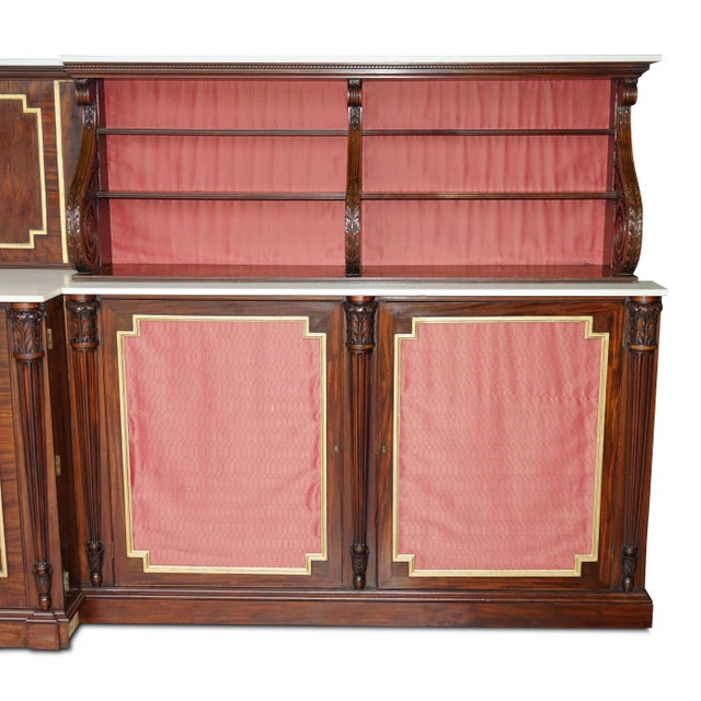 Antique Regency Hardwood Italian Marble Sideboard For Sale - Image 4 of 18