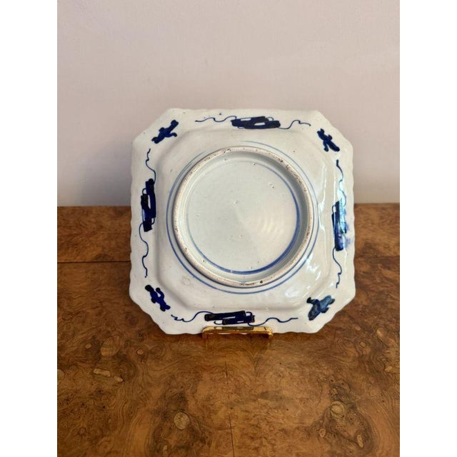 Antique Japanese Square Imari Plate, 1900s For Sale - Image 4 of 5