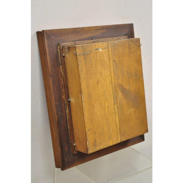 Early 20th Century Victorian Mahogany Deep Shadow Box Frame Felt Cotton Mourning Wreath Wall Art For Sale - Image 10 of 11