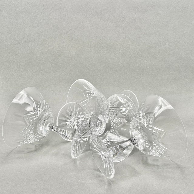 Transparent Vintage Set of 4 Waterford Crystal Lismore Champagne Coupe Glasses For Sale - Image 8 of 10