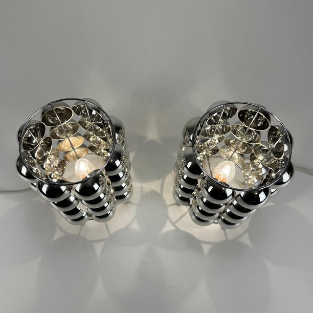 Plastic Chrome Bubbles Model 62455 Table Lamps, Set of 2 For Sale - Image 7 of 7