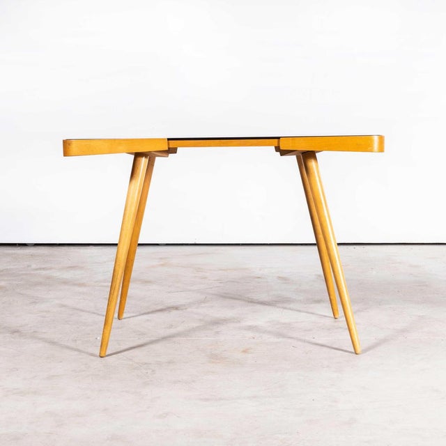 1950s Czech Side Occasional Table in Black Opaxit Glass by Jiri Jiroutek 1950s For Sale - Image 5 of 10