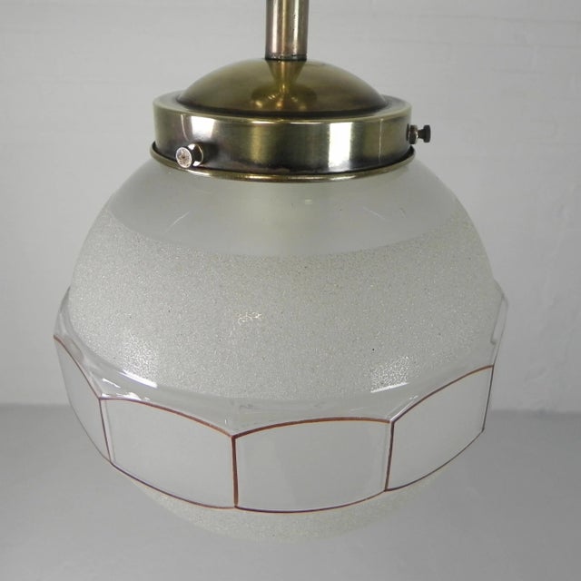 Art Deco Pendant Lamp with 12-Sided Glass Ball, 1930s For Sale - Image 3 of 15