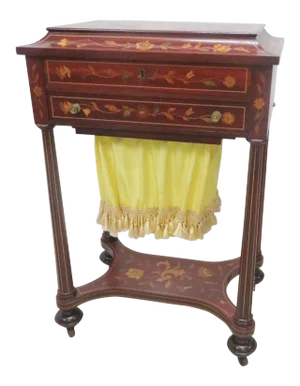 Dutch Marquetry Mahogany Sewing Stand