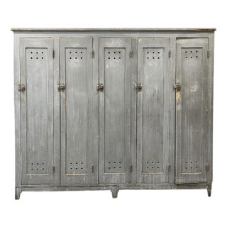 Early 20th Century French Factory Dressing Room Cabinet From Lyon France For Sale