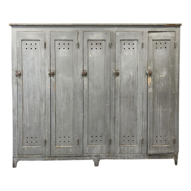 Early 20th Century French Factory Dressing Room Cabinet From Lyon France For Sale